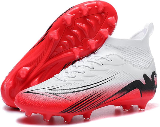 Men's High Top Soccer Shoes FG Long Spikes Adult Football Shoes Lightweight Professional Athletic