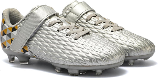 Soccer Cleats for Kids & Youth | Lightweight Football Shoes for Firm Ground | Durable Girls & Boys Soccer Cleats with Non-Slip Sole | Comfortable Soccer Boots | Unisex Size 11-6