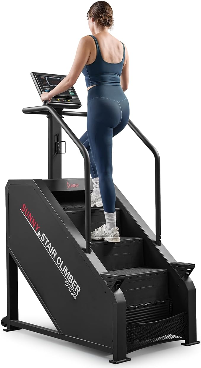Sunny Health & Fitness Premium High-Intensity Smart Stepper Stair Climber, Commercial Grade, Cardio Workout Programs, Free SunnyFit App Bluetooth Connection, 350-400 LB Weight Capacity