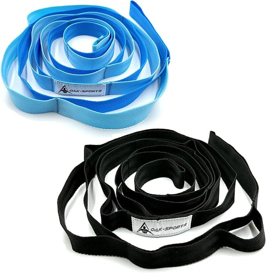 Stretching Strap Yoga Strap with Loops, Stretch Straps for Physical Therapy, Non-Elastic Exercise Strap for Pilates, Dance and Gymnastics with Workout Guide