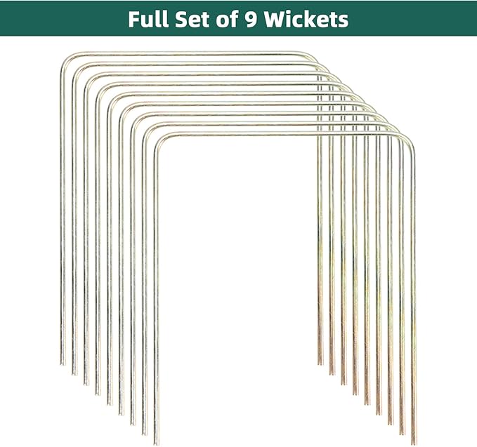 ApudArmis Regulation Croquet Wickets, Set of 9 Colorful Square Arrow Wickets Replacement for 28In or 32In Croquet Lawn Backyard Outdoor Game (8.1In Height & 6.3In Width)