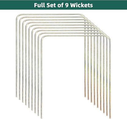 ApudArmis Regulation Croquet Wickets, Set of 9 Colorful Square Arrow Wickets Replacement for 28In or 32In Croquet Lawn Backyard Outdoor Game (8.1In Height & 6.3In Width)
