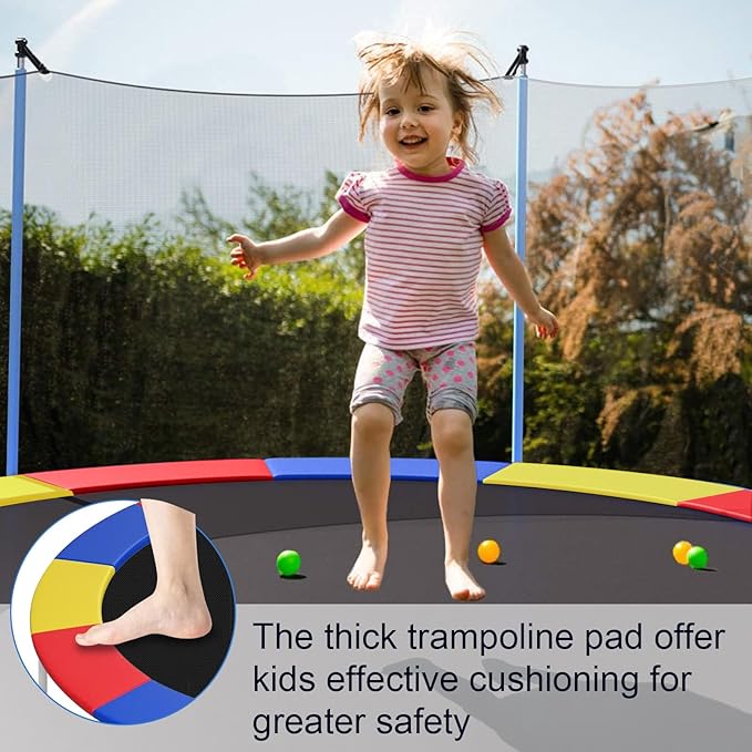 Trampoline Spring Cover Multicolor Safety Pad, 8ft 14ft 15ft Universal Trampoline Padding Replacement, Waterproof and Tear-Resistant Trampoline Accessories