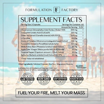 Melt Mode 10-in-1 Wellness Supplement with Green Tea Extract, L-Carnitine, CLA, Glucomannan, Apple Cider Vinegar & More, Supports Metabolism & Energy (2 Month Supply, 120 Capsules)