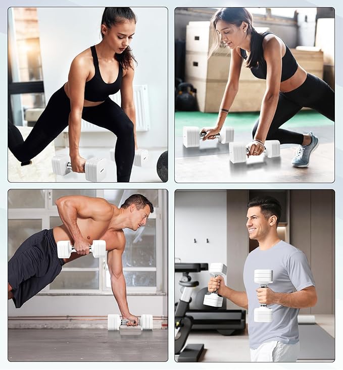 15LB 20LB 40LB 50LB Adjustable Dumbbell Set Free Weights Dumbbells Set for Women Men Hand Weights Sets Adjust Dumbbell Weight Sets for Home Gym Exercise Workout Strength Training Equipments