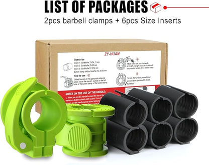 Barbell Clips 1 Inch Quick Release Weight Clamps 0.9-1.18inch Multi-Size Adjustable Olympic Clamps for Bars