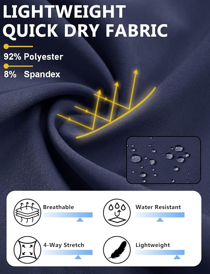 TACVASEN Men's Running Athletic Shorts 9" Quick Dry Workout Gym Shorts Lightweight Summer Shorts 3 Zipper Pockets