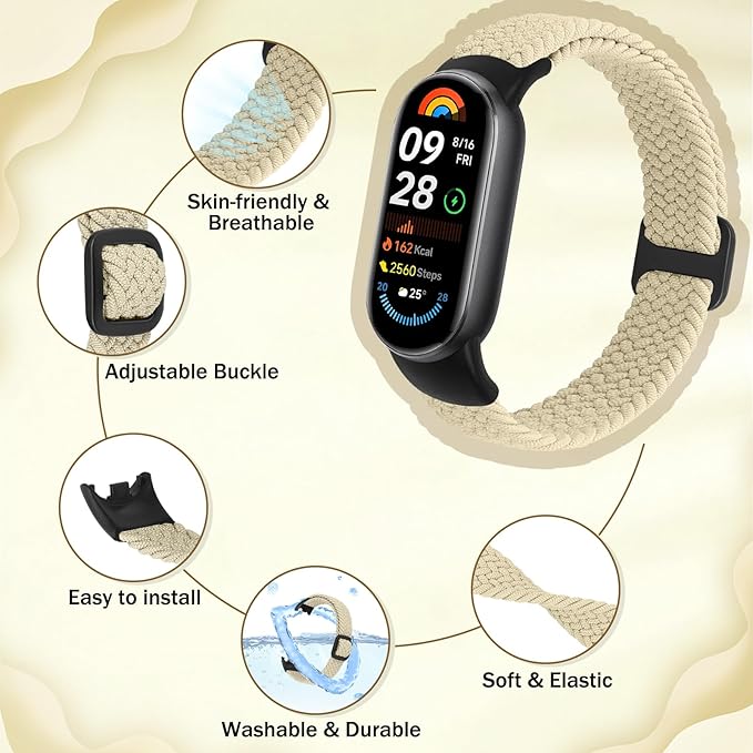 Braided Bands Compatible with Xiaomi Smart Band 10 9 8 Straps for Women Men