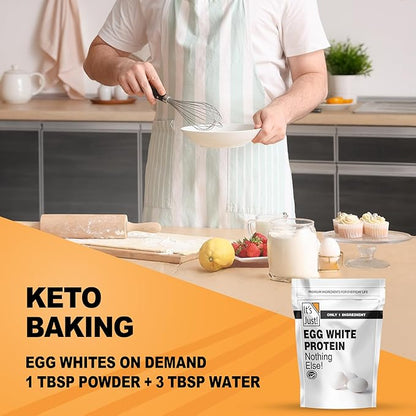It's Just! - Egg White Protein Powder, Made in USA, Dried Egg Whites (Unflavored, 3lb)