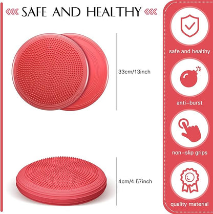 Libima 8 Pcs Wiggle Seat Inflated Wobble Cushion Sensory Seat Flexible Balance Board Balance Disc with Needle Pump for Men Women Physical Exercise Improving Posture Home Office