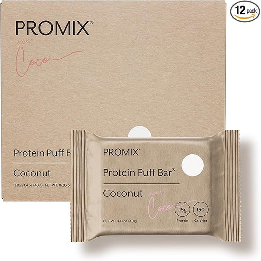 ProMix Nutrition Protein Puff Bars - Coconut - Marshmallow Crispy Treat - Great Tasting & Healthy