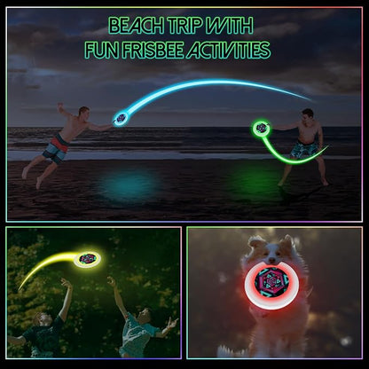 49LEDs Flying Disc with 16 Million Color RGB, 3 Modes+Rechargeable+Waterproof+175g, Cool Sports and Outdoors for Parks/Camping/Beach/Backyards,Easter & Birthday Gifts for Teens/Kids/Adults