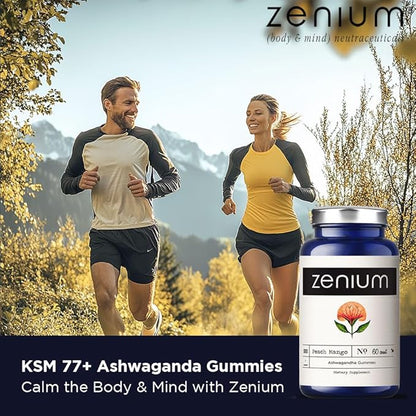Zenium - Ashwagandha Gummies 1500 MGS per Serving | 60 Count | Mango Flavored | Calm The Mind & Body | Relieve Worry, Tension & Nervousness | Ayurvedic | Natural Relief Supplement | Boosts Mood
