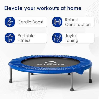 CLORIS 36'' Foldable Mini Trampoline - Max Load 170lbs, Rebounde Trampoline for Adults Indoor/Outdoor Fitness Body Exercise