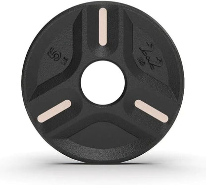 Cast Iron Plate Weights by Tribe WOD- Gym Weights for Men and Women, Cast Iron Plate Weights 1 of 2, Rubber and Steel Weights for Lifting (1 Plate)