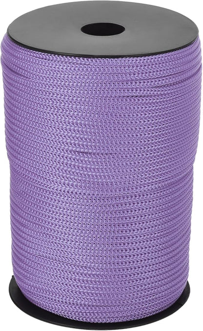 MECCANIXITY 5/32 Inch Polypropylene Rope Braided Ropes, 328ft Camping Rope Hollow Utility Cord for Clothesline, Hiking, Outdoor, Light Purple