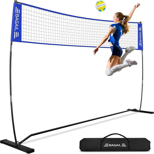 BAGAIL Volleyball Net, 12ft/20ft Portable Volleyball Net for Backyard - Adjustable Height