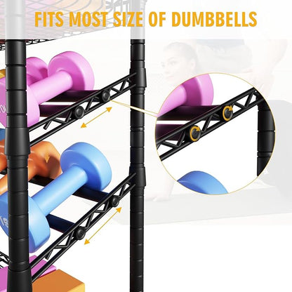 S3 Dumbbells Rack Storage Rack, Portable Home Gym Storage, Yoga Mat Storage, and Weight Rack Organizers for Gym Studio