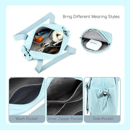 CAMTOP Mini Gym Bag for Women, Small Gym Tote Bag Puffy Quilted Sports Duffel Bag with Wet Compartment and Coin Purse Duffel Bags Dance Yoga Workout Bag