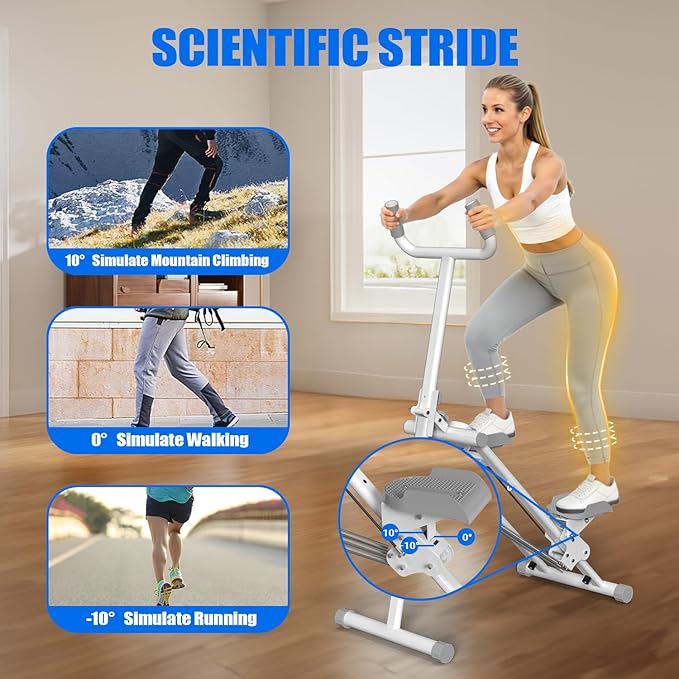 Steppers for Exercise at Home Stair Stepper with Handlebar and Resistance Foldable Stepper Climber Exercise Machine Cardio Exercis