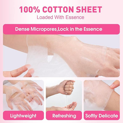 12 Pack Collagen Hydrating Face Masks Skincare, Sheet Face Mask for All Skin Types, Facial Masks Set for Women Skin Care, Face Mask Bulk Spa Gifts for Women