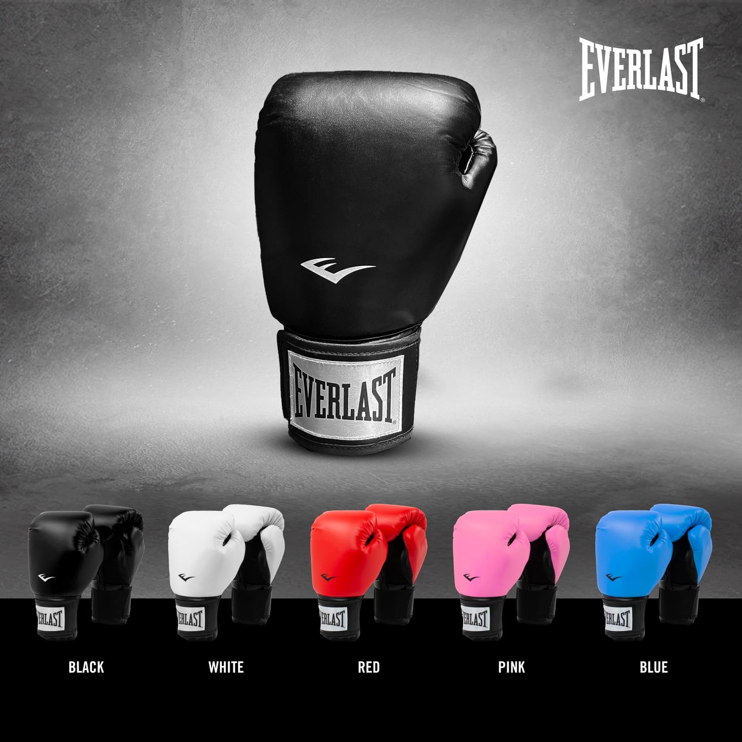 Everlast ProStyle 2 Boxing Gloves | Men and Women, Heavy Bag | Black | 14oz