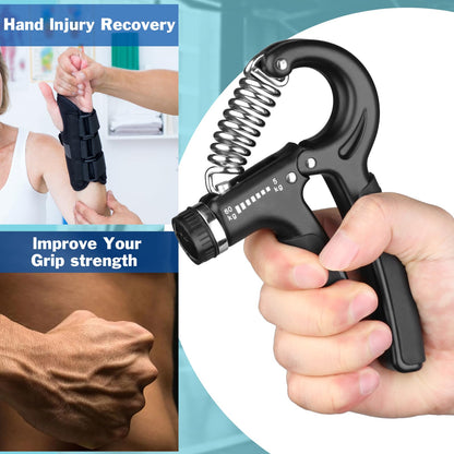 AIXPI Grip Strength Trainer, Hand Grip Exerciser Strengthener with Adjustable Resistance 11-132 Lbs