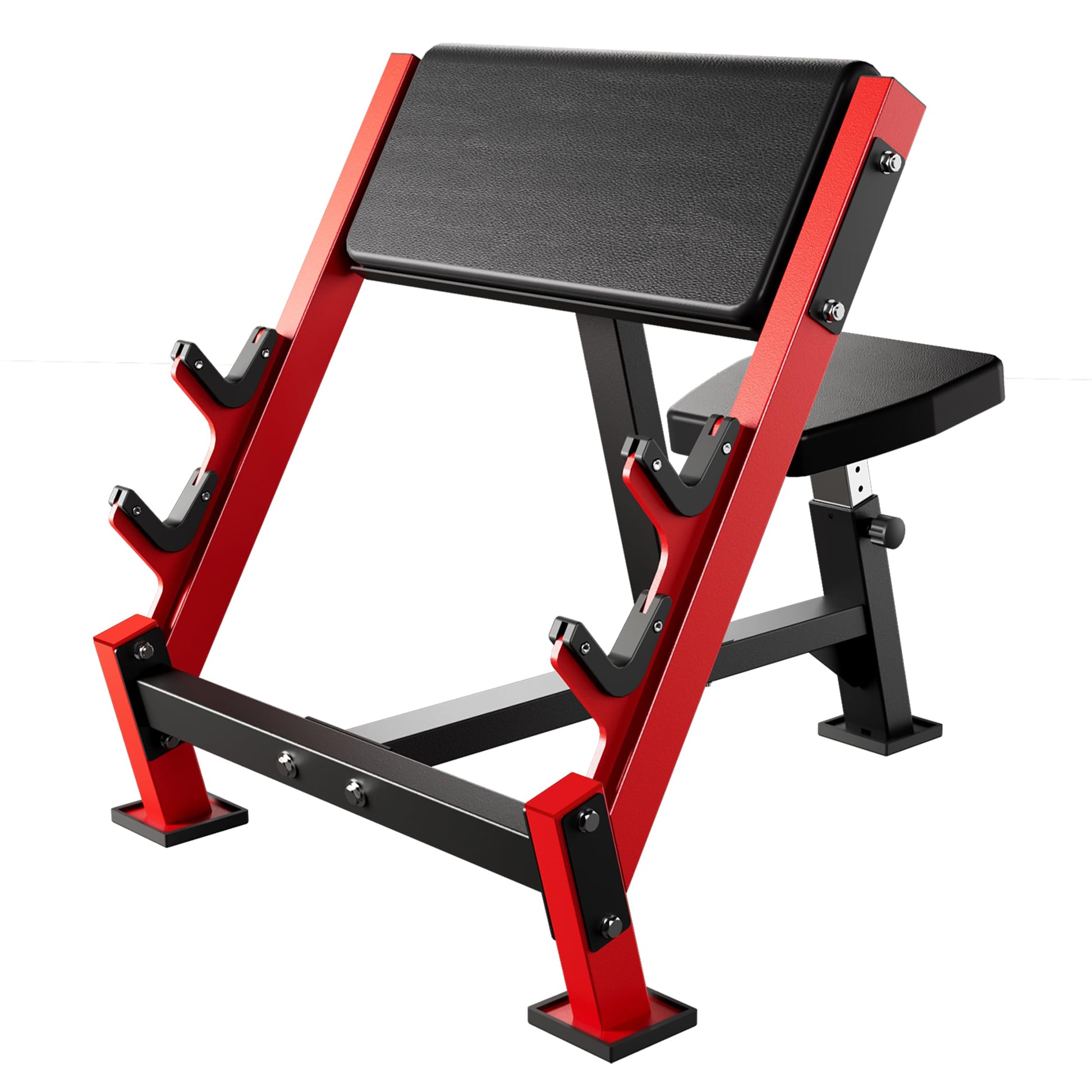 AOWINNOX Preacher Curl Bench, Seated Barbell and Dumbbell Workout Machine
