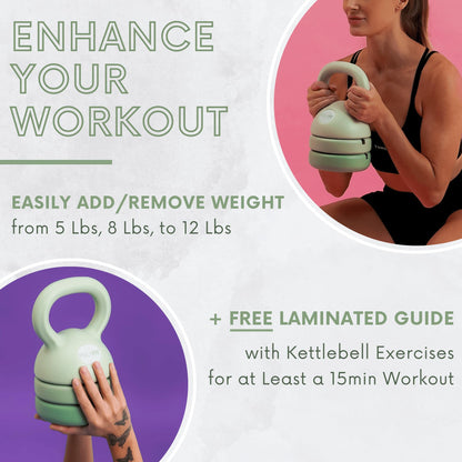 Polyfit Adjustable Kettlebell Set - 5-in-1 Weights for Home Gym