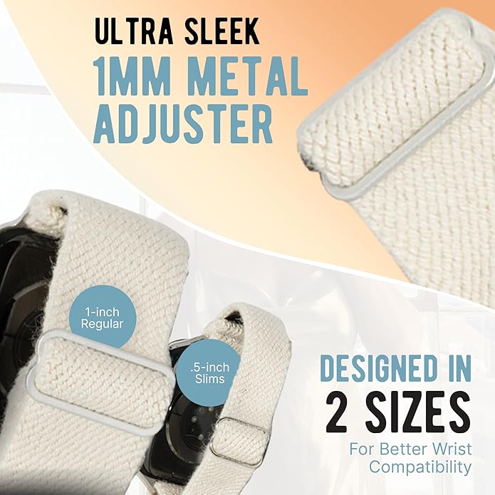 Braxley Bands - Organic Cotton Watch Bands For Women and Men, Compatible With All Apple Watch Sizes and Series - Washable, Sweat-Absorbent, Breathable Fit, Elastic Smart Watch Bands