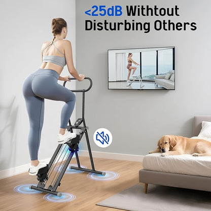 Stair Stepper for Exercise at Home, Folding Stairmaster Machine for Cardio Fitness, Vertical Stair Climber with Adjustable Handlebar, Portable Steppers with 310lbs Loading Capacity