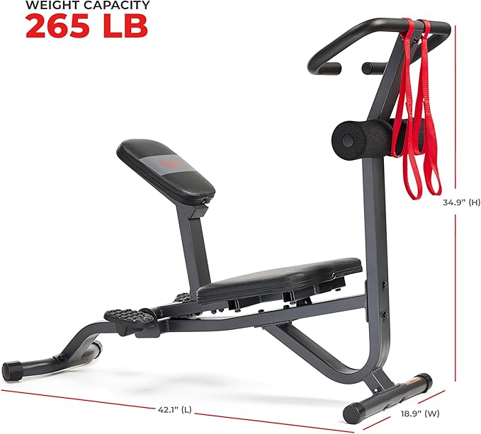 Sunny Health & Fitness Full Body Traction & Stretch Decompression Bench/Table Machine for Lumbar Stretching, Lower Back Pain Relief, Improved Posture Correction, Rehab, Spinal Compression, Flexibility