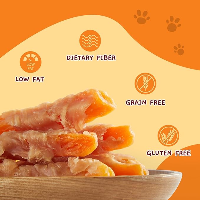 Jungle Calling Dog Treats, Skinless Chicken Wrapped Sweet Potato, Gluten and Grain Free, Chewy Dog Bites for Balanced Nutrition, 6 oz