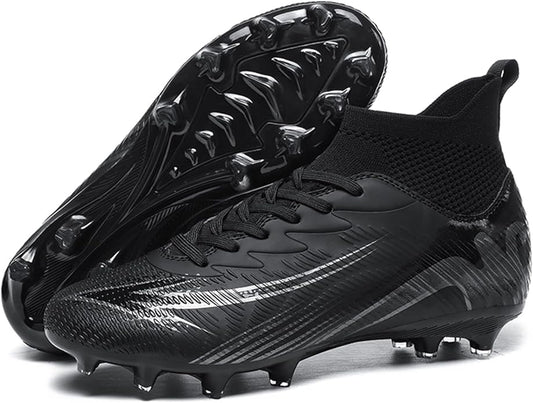 Men's High Top Soccer Shoes FG Long Spikes Adult Football Shoes Lightweight Professional Athletic