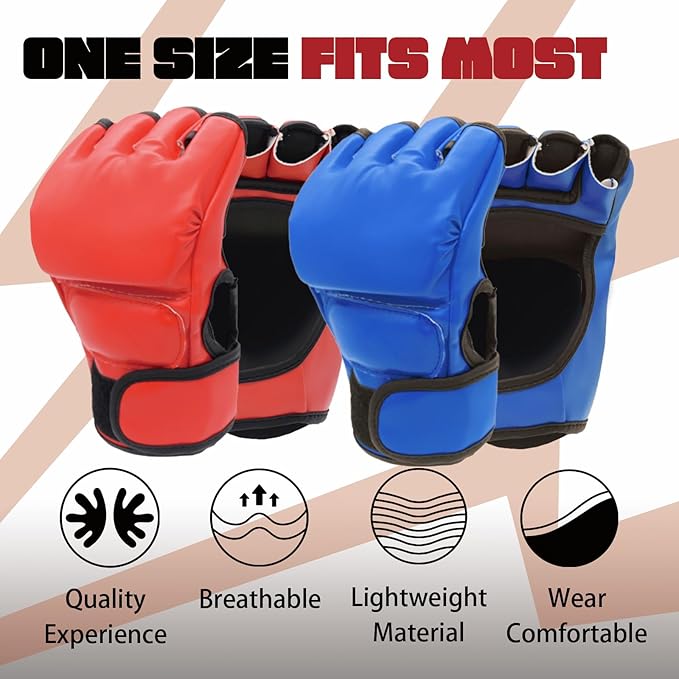 2 Pairs Boxing Gloves Kickboxing Gloves for Men Women Beginner Professional Shockproof Leather Sparring Training Gloves Set MMA Gloves