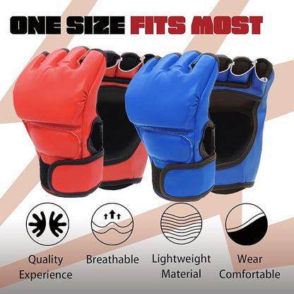 2 Pairs Boxing Gloves Kickboxing Gloves for Men Women Beginner Professional Shockproof Leather Sparring Training Gloves Set MMA Gloves