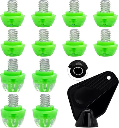 Soccer Cleat Studs, Replacement TPU Football Spikes with Wrench, Lightweight & Durable for Adidas Firm Ground Boots, M6 Thread 8x6mm + 4x9mm, 12PCS