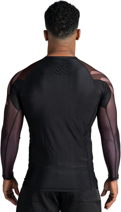Sanabul Essential Long Sleeve Compression Training Rash Guard for MMA BJJ Wrestling Grappling and No Gi Jiu Jitsu rashguard