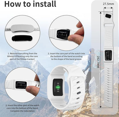 Silicone Sport Band Compatible with Whoop 4.0 Band for Men Women,Soft Comfort Durable Replacement Wristbands for Whoop 5.0 Silicone Bands