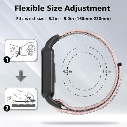 YCHDDER Solo Loop Nylon Bands Compatible with Amazfit Band 7 Straps,Soft Breathable Comfortable Adjustable Colorful Sports Replacement Wristband for Amazfit Band 7 for Men Women