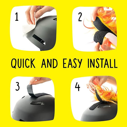 Iguana Helmet Accessories w/Sticky Hook & Loop Fastener Adhesive (Helmet not Included), Fun Helmet Mohawk/Cover for Snowboarding, Skiing, Biking, Cycling, Skating for Kids and Adults
