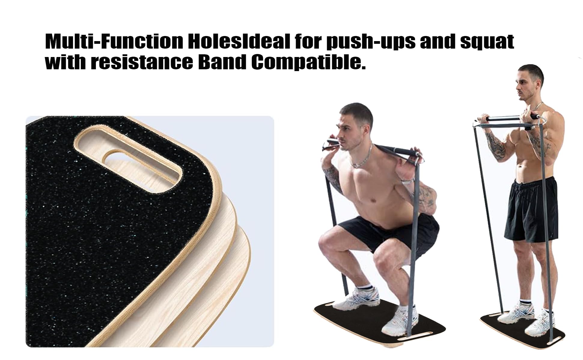 Toibena Balance Board Wooden &8 modes Trainer with Cork Roller Load 350Lbs