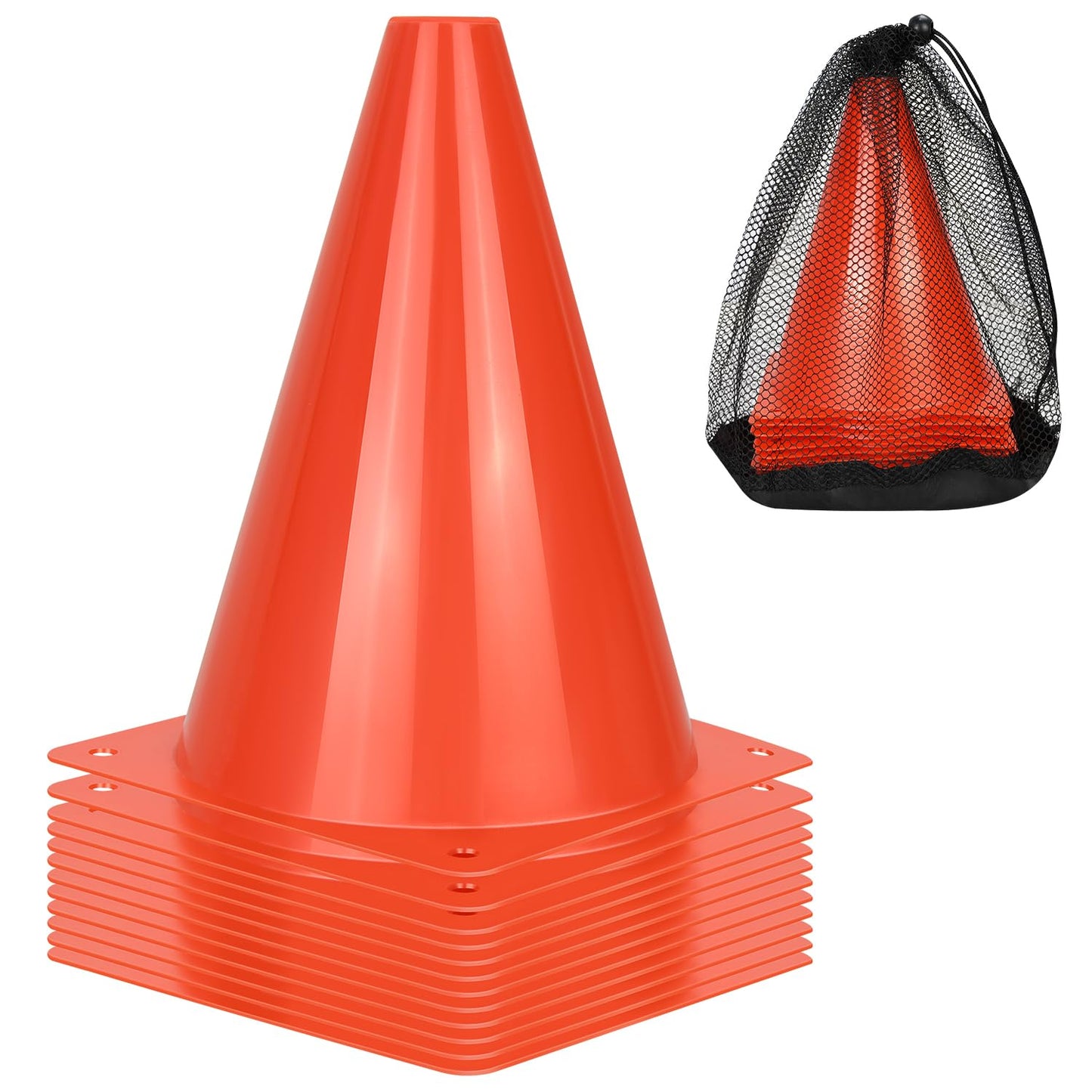 PXZBLG 12pcs Soccer Cones, 7 Inch Soccer Cones, Plastic Traffic Cones, Training Cones for