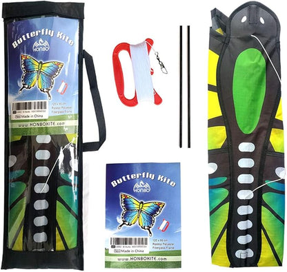 HONBO Butterfly Kites for Kids & Adults,55" x 28" Large Beginner Kite for Kids Ages 4-8,Easy to Fly for Beginners, Each Kite with 300ft Line Handle,Beach Kites for Outdoor Activities & Family Trip