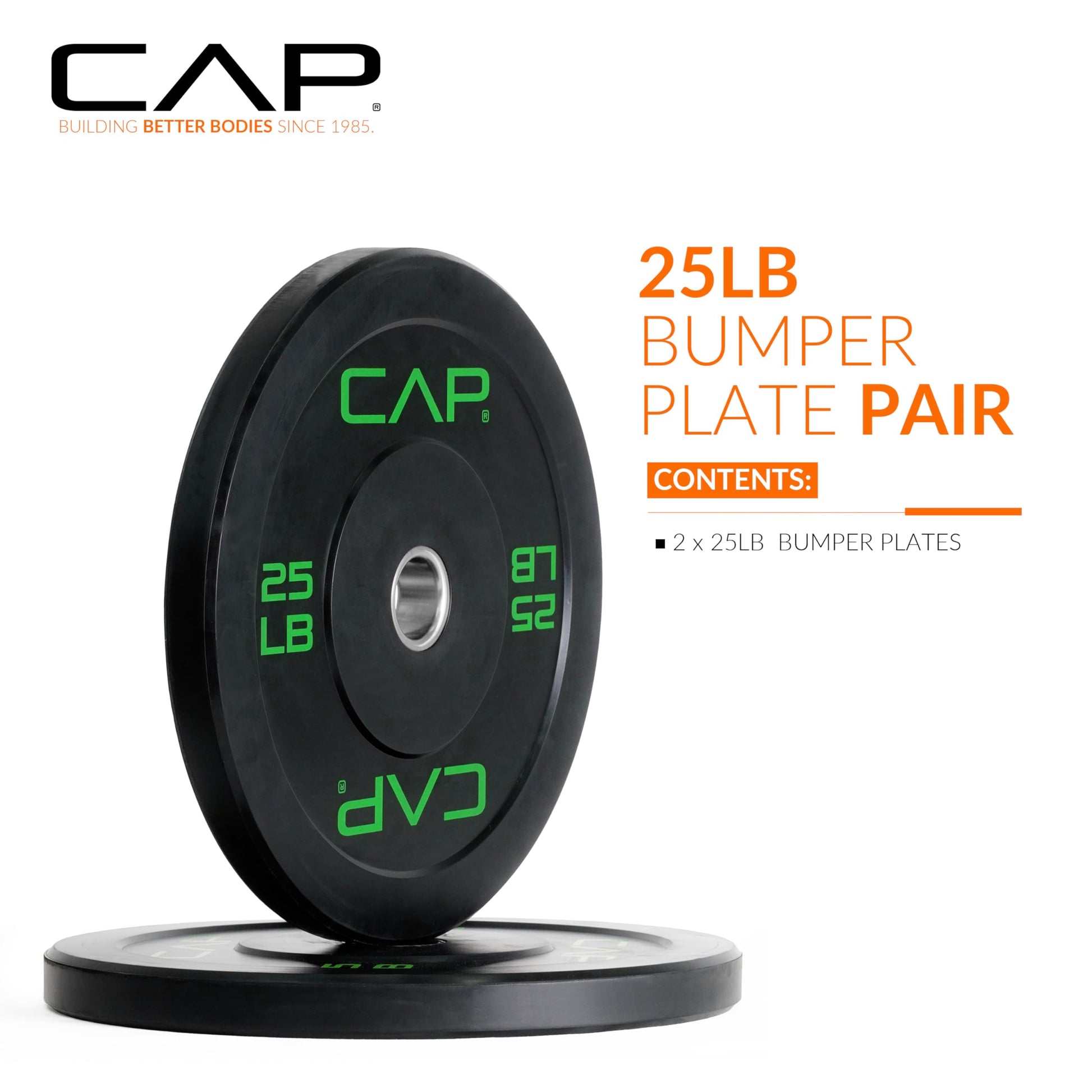 CAP 25lb Economy Olympic Bumper Plate, Pair