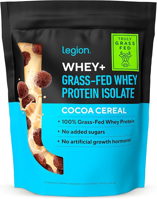 LEGION Whey+ Protein Whey Isolate from Grass Fed Cows - Whey Protein Isolate Powder Low Calorie