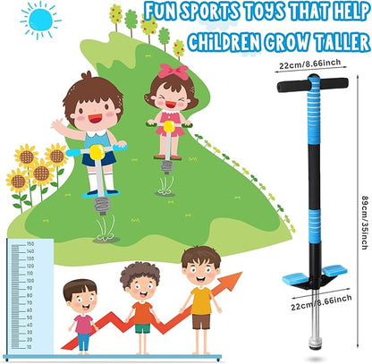 Leitee 2 Pack Pogo Stick for Kids Age 6 and Up, Suitable for 40-80 lbs, Soft Foam Jump Stick, Pogo Stick for Beginners Kids Exercise Body Balance Keep Healthy (Green and Blue)