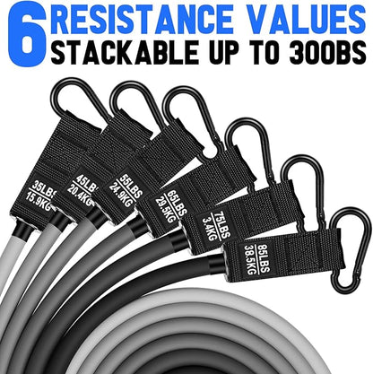 Heavy Resistance Bands for Working Out, 300lbs/360lb/420lb Exercise Bands Workout Bands with Handles, Door Anchor, Ankle Straps, Home Gym Workout Equipment for Men Fitness Strength Training Stretching