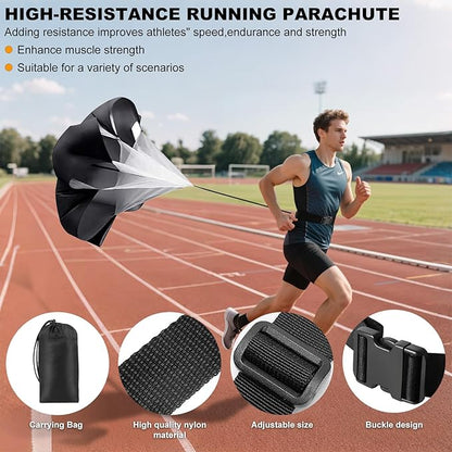 Speed Agility Ladder Soccer Training Equipment Set, 20ft Agility Ladder, 12 Soccer Cones, Running Parachute, Soccer Kick Trainer, 5 Resistance Bands, Football Soccer Training Equipment for Kids Adults