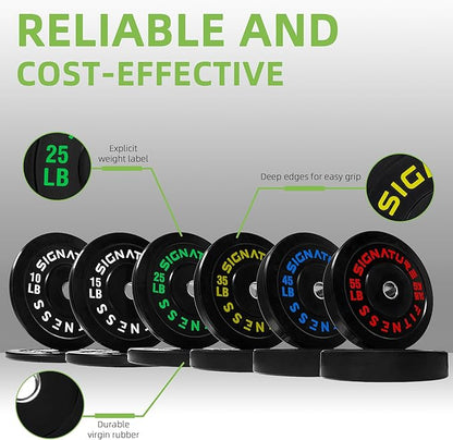 Olympic Bumper Plates Set, 2" Weight Plates for Strength Training & Weightlifting, Paris or Set or Set with Barbell, Multiple Options